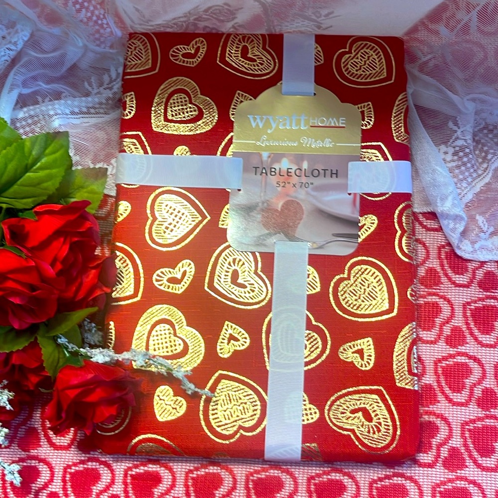 Valentines Day Table Cloth 52” X 70”